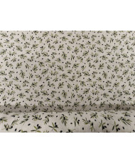 Tissu "Mini olive noire" effet lin