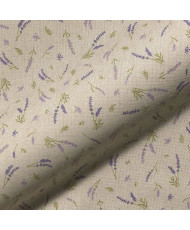 Tissu "Mini lavande" effet lin