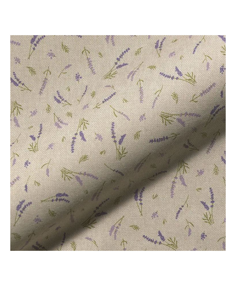 Tissu "Mini lavande" effet lin