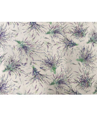 Tissu 100% Coton Imprimé Bouquets de Lavande - Style Provençal - Portofino