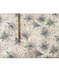 Tissu 100% Coton Imprimé Bouquets de Lavande - Style Provençal - Portofino