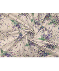 Tissu 100% Coton Imprimé Bouquets de Lavande - Style Provençal - Portofino
