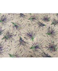 Tissu 100% Coton Imprimé Bouquets de Lavande - Style Provençal - Portofino