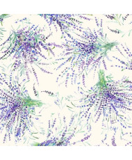 Tissu 100% Coton Imprimé Bouquets de Lavande - Style Provençal - Portofino