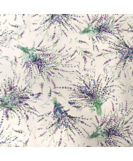 Tissu 100% Coton Imprimé Bouquets de Lavande - Style Provençal - Portofino