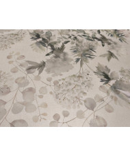Tissu Coton Enduit Limay au Mètre - Motif Eucalyptus Aquarelle - Largeur 150 cm
