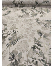 Tissu Coton Enduit Limay au Mètre - Motif Eucalyptus Aquarelle - Largeur 150 cm