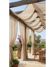 Kaolin linen-style sheer fabric – 300 cm, lead-weighted hem