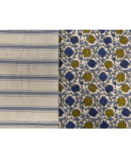 Matelassé vertical "Chai et Suzy " Bleu/ moutarde