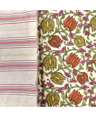 copy of Matelassé vertical "Chai et suzy " Bleu/ moutarde