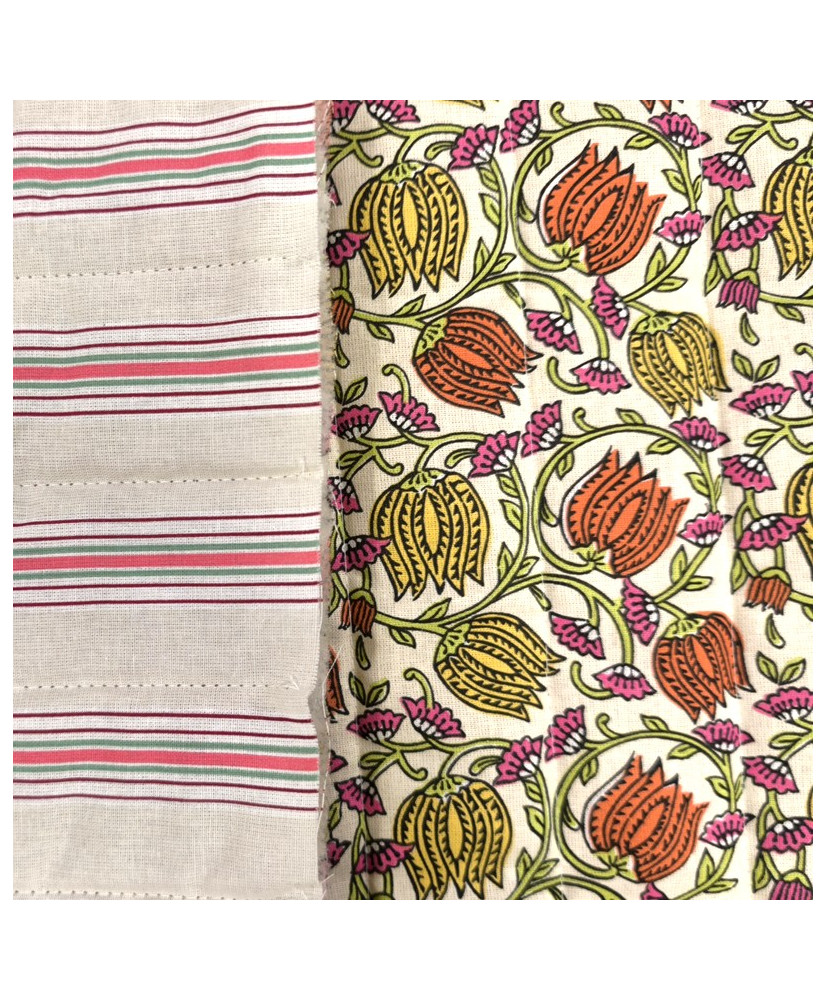 copy of Matelassé vertical "Chai et suzy " Bleu/ moutarde