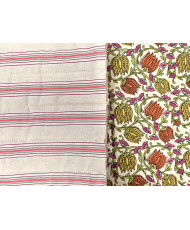 Matelassé vertical "Chai et Suzy " Orange/ Ivoire