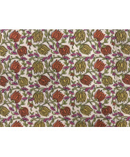 Matelassé vertical "Chai et Suzy " Orange/ Ivoire