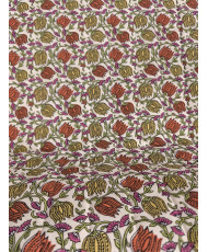 Matelassé vertical "Chai et Suzy " Orange/ Ivoire