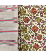 Matelassé vertical "Chai et Suzy " Orange/ Ivoire