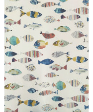 Coupon Tissu toile coton Gone Fishing 70 cm