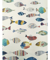 Coupon Tissu toile coton Gone Fishing 70 cm
