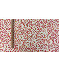 Coupon April fond rouge - Percale 130 cm