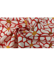 Coupon April fond rouge - Percale 130 cm