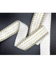 Sangle tissée Luxor 38 mm Blanc/ naturel