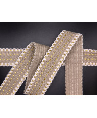 Sangle tissée Luxor 38 mm Lin / Blanc