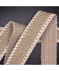 Sangle tissée Luxor 38 mm Lin / Blanc