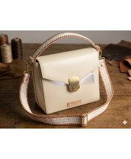 Sangle tissée Luxor 38 mm Blanc / Terracotta