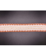 Sangle tissée Luxor 38 mm Blanc / Terracotta
