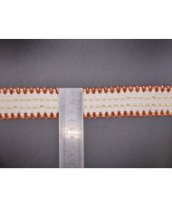 Sangle tissée Luxor 38 mm Blanc / Terracotta