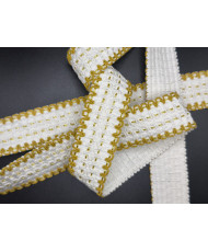 Sangle tissée Luxor 38 mm Blanc / Curry