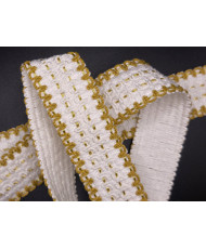 Sangle tissée Luxor 38 mm Blanc / Curry