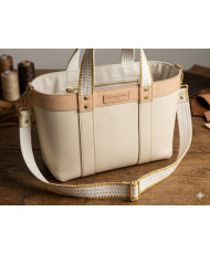 Sangle tissée Luxor 38 mm Blanc / Curry