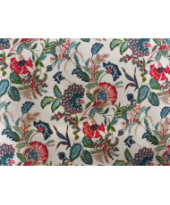 Tissu Poly-Coton Floral - Motif Indienne Traditionnel - Au mètre