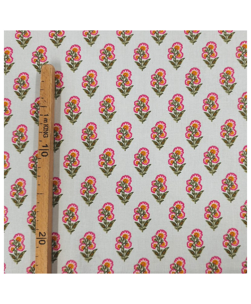 Tissu Adi fleur Provence turquoise