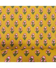 Tissu Adi fleur Provence moutarde