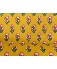 Tissu Adi fleur Provence moutarde