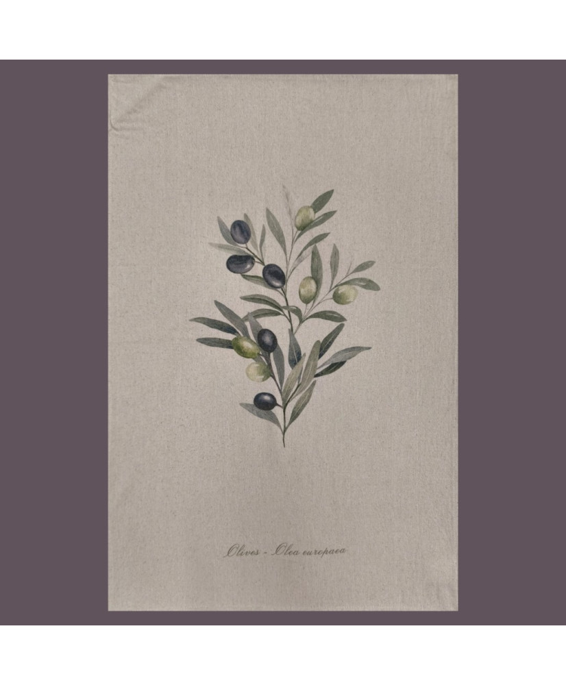 Torchon 100% Coton Provence olivier Vintage – Fabriqué en France