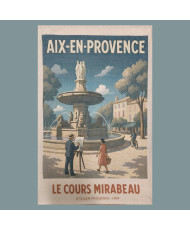 Torchon 100% Coton Aix en Provence Vintage – Fabriqué en France