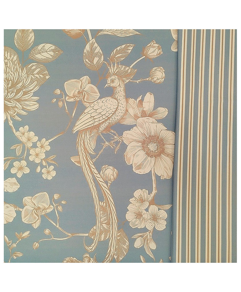 Alami-Toile de Jouy- celeste- 280 cm