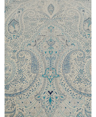 Népal- Tissu Percale à drap Bleu