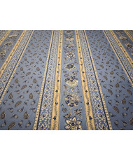 Coupon Tissu Cretonne Arlésienne rayure fond Bleu 1.20 m