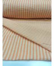 Striped Cotton Double Gauze Fabric – Lemon Mango – 125 cm Width