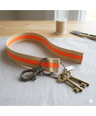 Sangle 3 bandes fluo et fil métal  30 mm - orange