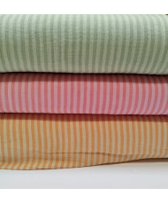 Striped Cotton Double Gauze Fabric – green – 125 cm Width