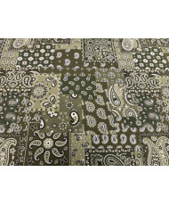 Tissu 100% Coton Imprimé Bandana & Paisley - Farwest kaki
