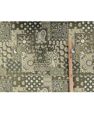 Tissu 100% Coton Imprimé Bandana & Paisley - Farwest vert