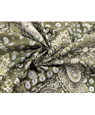 Tissu 100% Coton Imprimé Bandana & Paisley - Farwest kaki