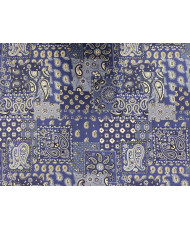 Tissu 100% Coton Imprimé Bandana & Paisley - Farwest bleu