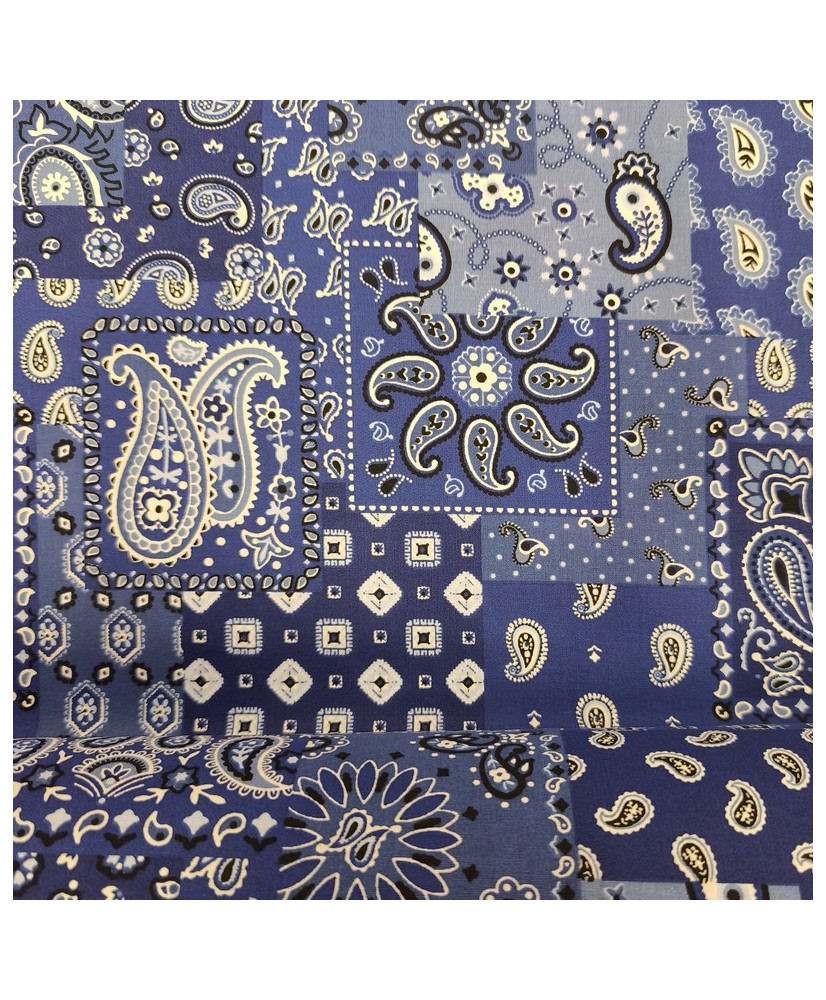 copy of Tissu 100% Coton Imprimé Bandana & Paisley - Farwest vert