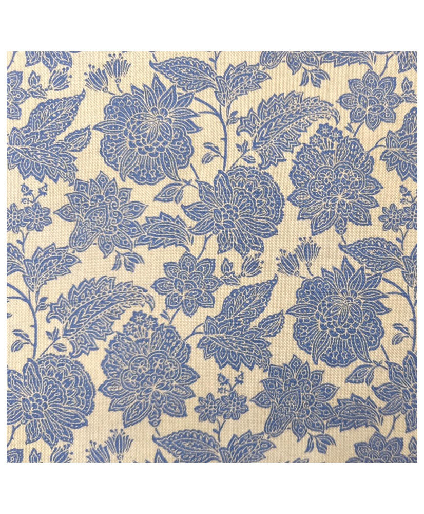tissu-coton-floral-Kanpur-bleu-motif-indienne-ameublement